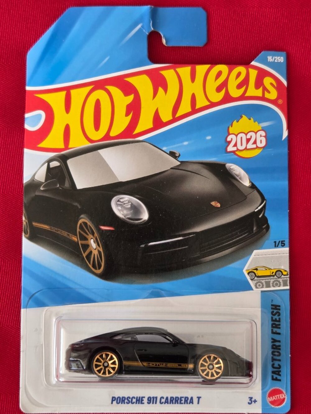 2026 HOT WHEELS, PORSCHE 911 CARRERA T, #1, MINT IN THE PACKAGE!!!